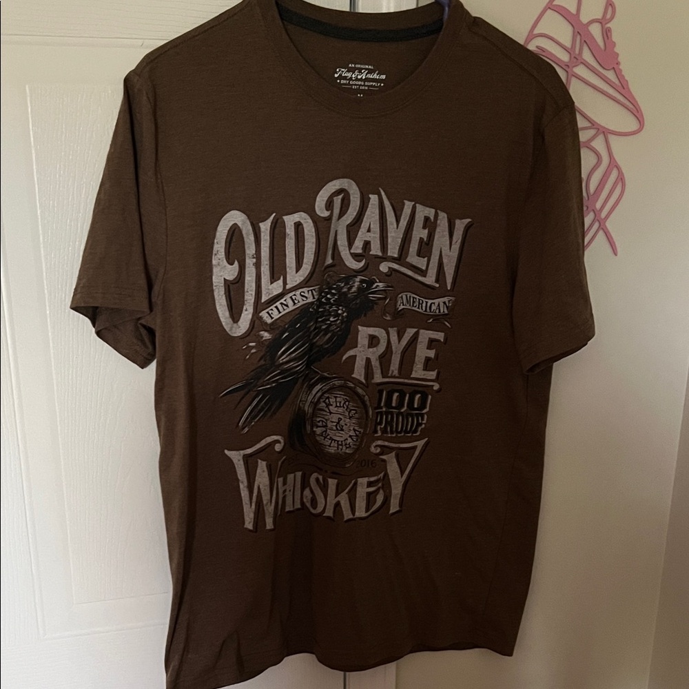 Brown Short Sleeve Tee with Vintage Graphic